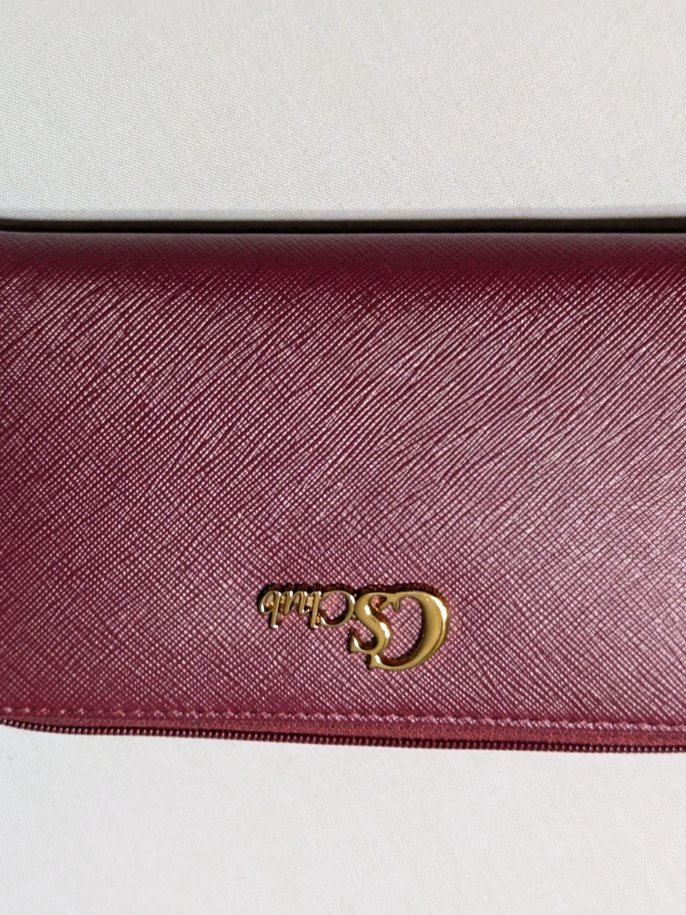 Carmen Steffens Zip-Around Leather Wallet in Deep Berry